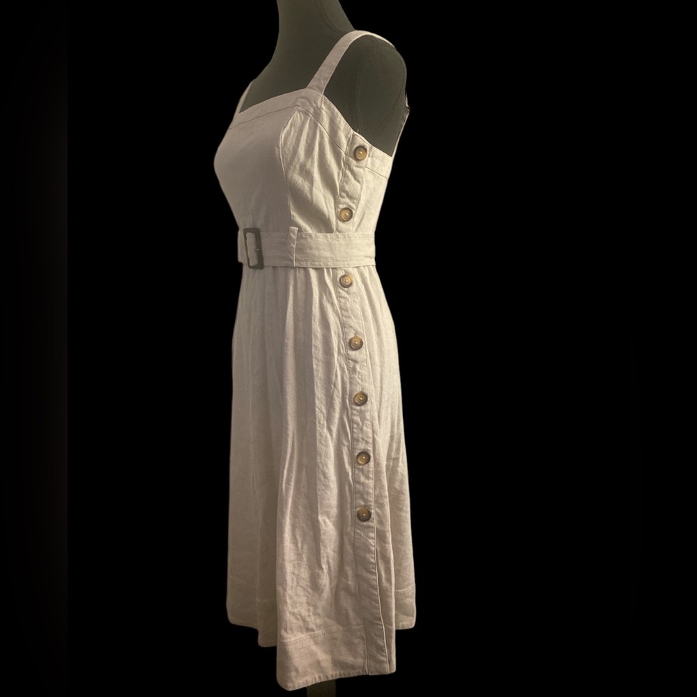 CLUB MÓNACO SIDE BUTTON LINEN DRESS 2 GUC - Picture 2 of 10